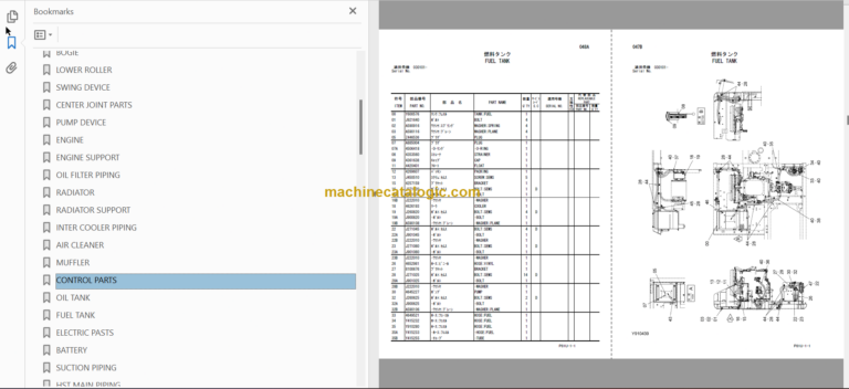 Hitachi EG70R-3 Rubber Crawler Carrier Parts Catalog & Equipment Components Parts Catalog