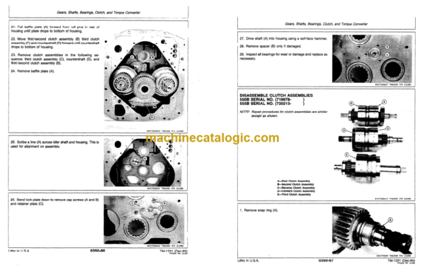 John Deere 550B Crawler Dozer and 555B Crawler Loader Technical Manual (TM1331)