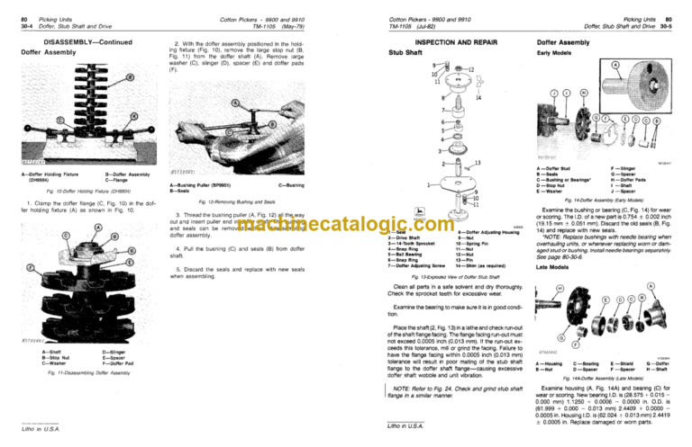 John Deere 9900 and 9910 Cotton Pickers Technical Manual (TM1105)