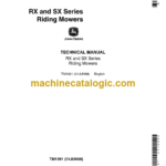 John Deere RX and SX Series Riding Mowers Technical Manual (TM1391)