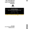 John Deere 200, 208, 210, 212, 214 and 216 Lawn and Garden Tractors Service Manual (SM2105)