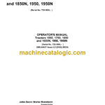 John Deere 1550, 1750, 1850 and 1850N, 1950, 1950N Tractors Operator's Manual (OML64431)