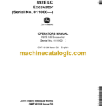 John Deere 892E LC Excavator Operator's Manual (OMT161068)