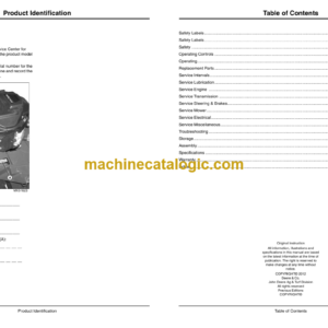 John Deere WH36A, WH48A, WH52A Commercial Walk Behind Mower Operator’s Manual (OMTCU33440)