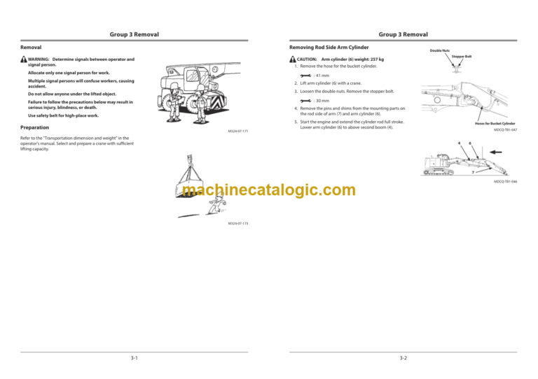 Hitachi ZX225USRLC-6 2-Piece Boom Demolition Excavator Service Manual