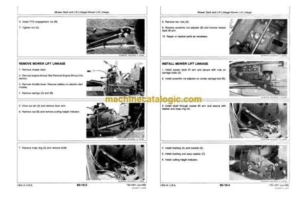 John Deere RX and SX Series Riding Mowers Technical Manual (TM1391)