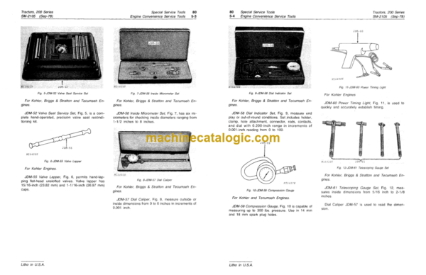 John Deere 200, 208, 210, 212, 214 and 216 Lawn and Garden Tractors Service Manual (SM2105)