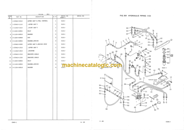 Hitachi CG45 Rubber Crawler Carrier Parts Catalog