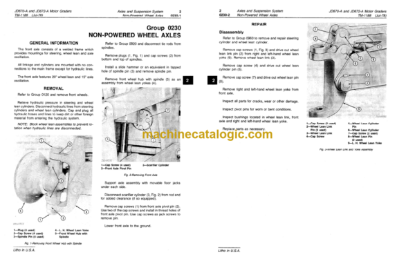 John Deere 670A and 672A Motor Grader Repair Technical Manual (TM1188)