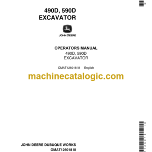 John Deere 490D, 590D Excavator Operator's Manual (OMAT126018)