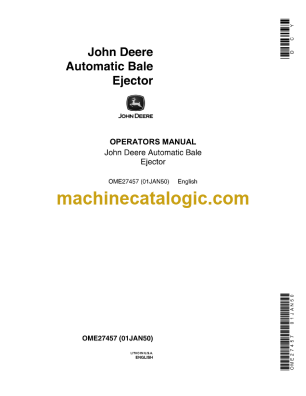 John Deere Automatic Bale Ejector Operator's Manual (OME27457)