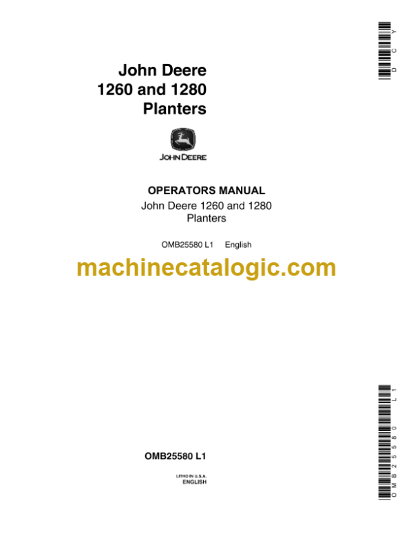 John Deere 1260 and 1280 Planters Operator's Manual (OMB25580)