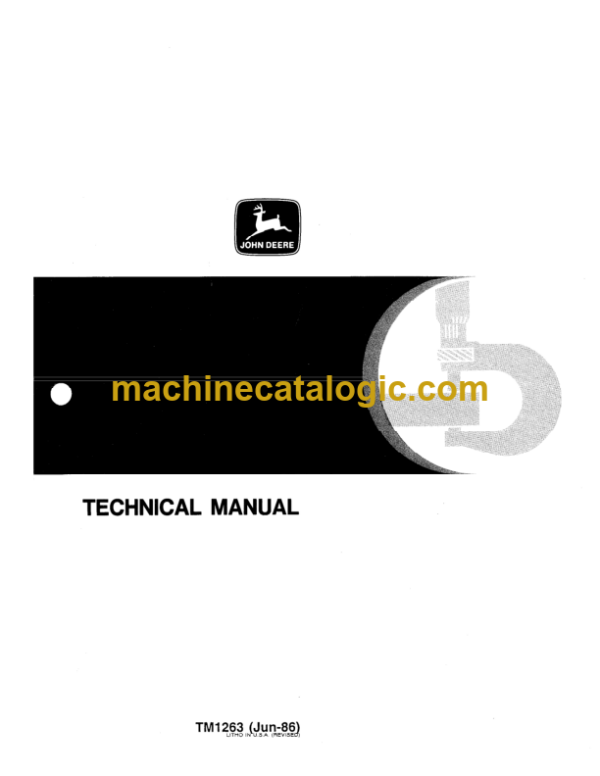 John Deere 890A Excavator Technical Manual (TM1263)