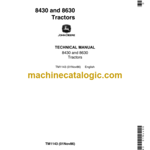 John Deere 8430 and 8630 Tractors Technical Manual (TM1143)