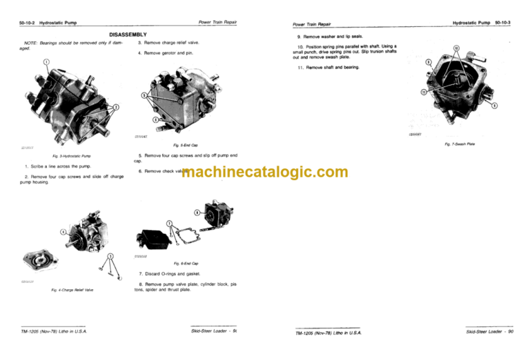 John Deere 90 Skid Steer Loader Technical Manual (TM1205)