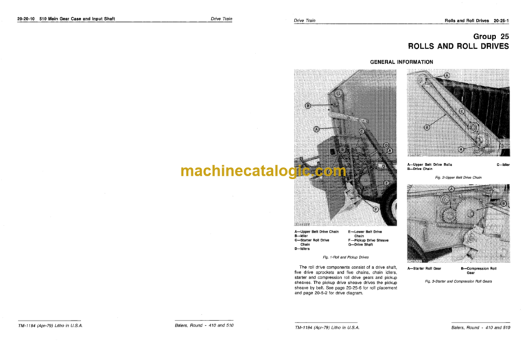 John Deere 410 and 510 Round Balers Technical Manual (TM1194)