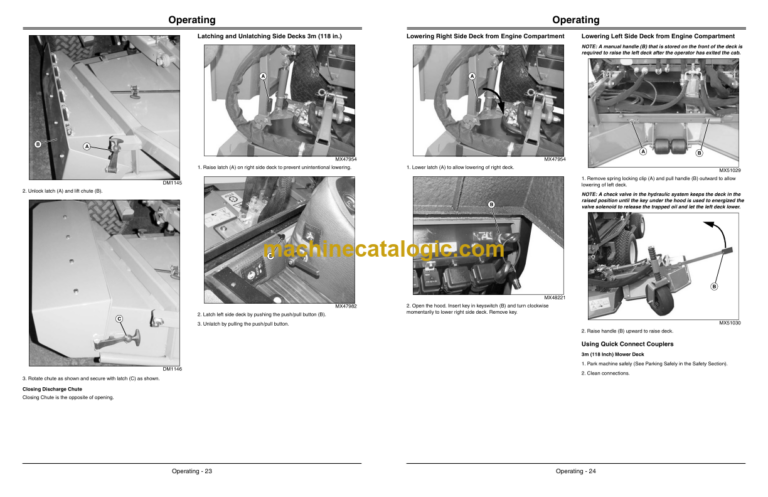 John Deere 1,8m (72 In) Side Discharge, (47 In) 1.8m (72 In) 2,23 (88 In) and 3m (118 In) Rear Discharge Operator's Manual (OMTCU32696)