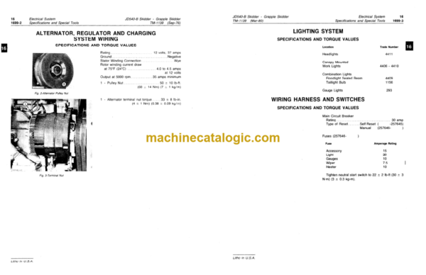 John Deere JD540-B Skidder and Grapple Skidder Repair Technical Manual (TM1139)