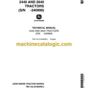 John Deere 2440 and 2640 Tractors Technical Manual (TM1142)