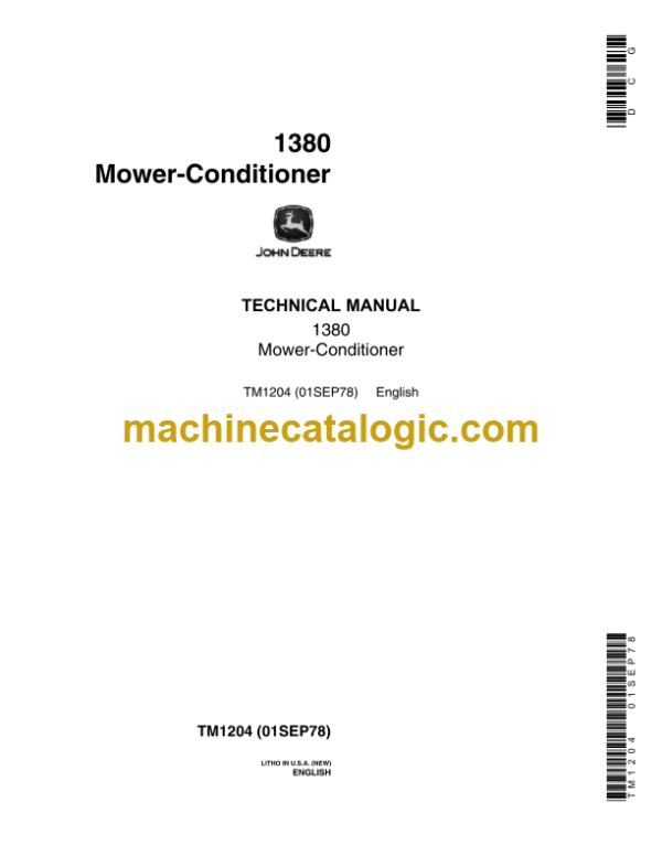 John Deere 1380 Mower-Conditioner Technical Manual (TM1204)