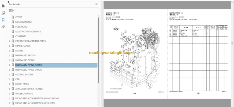 きくちページ Hitachi ZX160LC-6 Hydraulic Excavator Full Parts Catalog – Machine