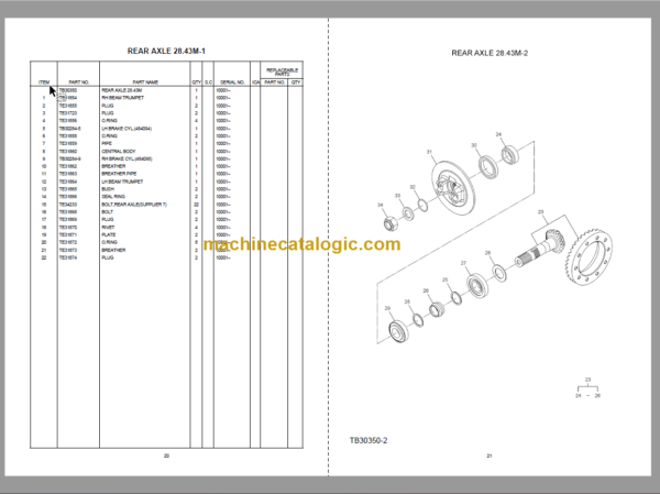 Hitachi Shinrai Power BX100 Backhoe Loader Parts Catalog & Equipment Components & Engine Parts Catalog