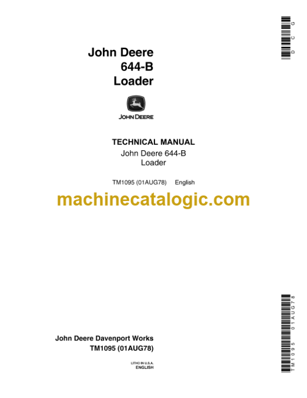 John Deere 644-B Loader Technical Manual (TM1095)