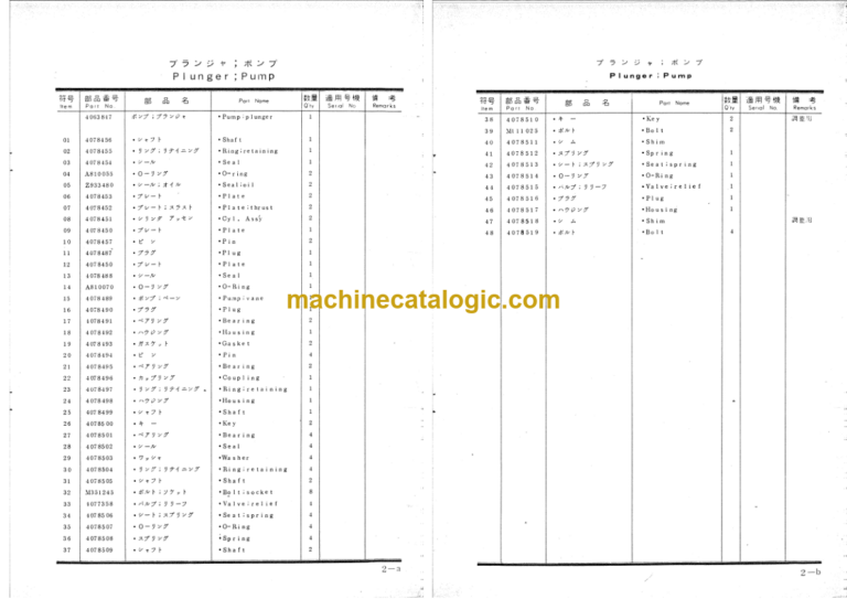 Hitachi CH40 Inner Parts Catalog