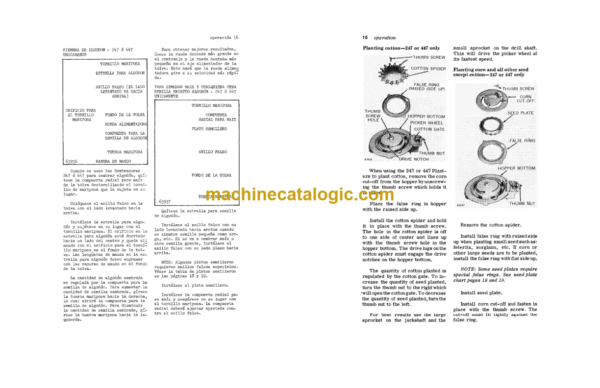 John Deere 246 and 446 Corn Planters, 247 and 447 cotton and Corn Planters Operator's Manual (OMB25201)