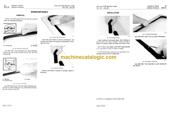 John Deere 310A and 310B Backhoe Loaders Technical Manual (TM1158)