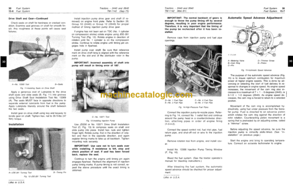 John Deere 2440 and 2640 Tractors Technical Manual (TM1142)