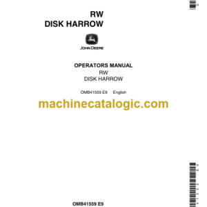 John Deere RW Disk Harrow Operator's Manual (OMB41559)