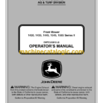 John Deere 1420, 1435, 1445, 1545, 1565 Series-2 Front Mower Operator's Manual (OMTCU33512E)