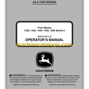 John Deere 1420, 1435, 1445, 1545, 1565 Series-2 Front Mower Operator's Manual (OMTCU33512E)