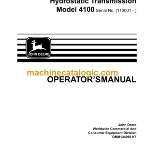 John Deere Model 4100 Compact Utility Tractor with Hydrostatic Transmission Operator's Manual (OMM134969K7)