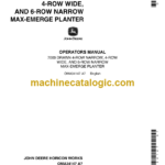 John Deere 7000 Drawn 4-Row Narrow, 4-Row Wide, And 6-Row Narrow Max-Emerge Planter Operator's Manual (OMA34147)