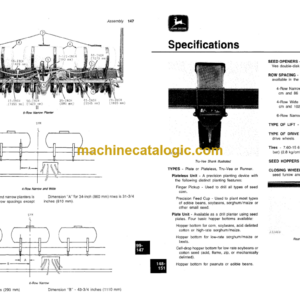 John Deere 7000 Drawn 4-Row Narrow, 4-Row Wide, And 6-Row Narrow Max-Emerge Planter Operator’s Manual (OMA34147)