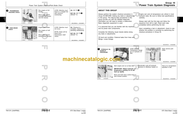 John Deere 675 and 675B Skid Steer Loaders Technical Manual (TM1374)