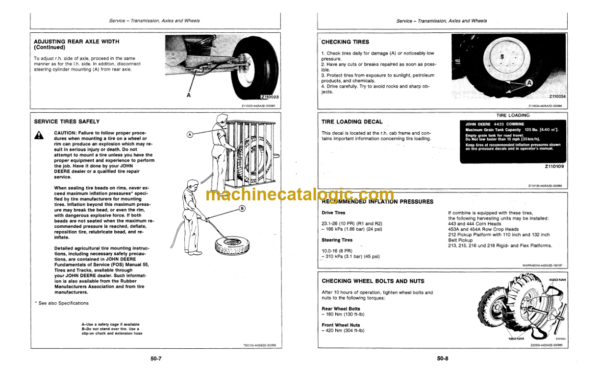 John Deere 4425 Combine (FROM SERIAL NO. 048201) Operator's Manual (OMZ91797)