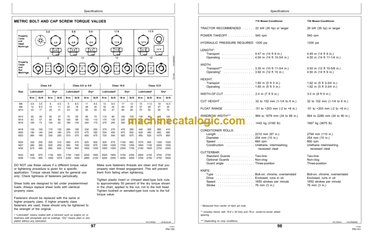 John Deere 710 and 720 Mower-Conditioners Operator's Manual (OME88512)