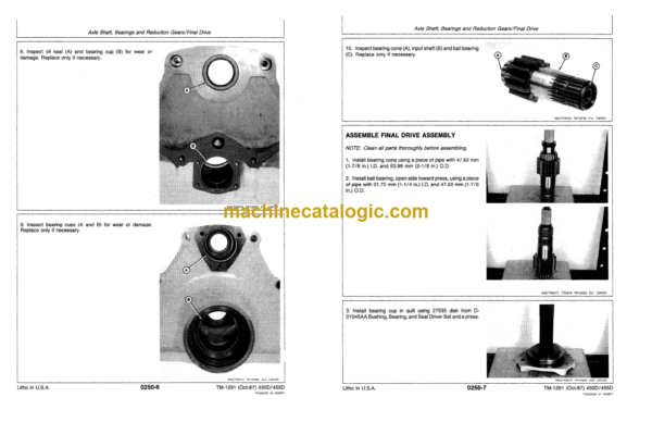 John Deere 450D Crawler Bulldozer and 455D Crawler Loader Technical Manual (TM1291)