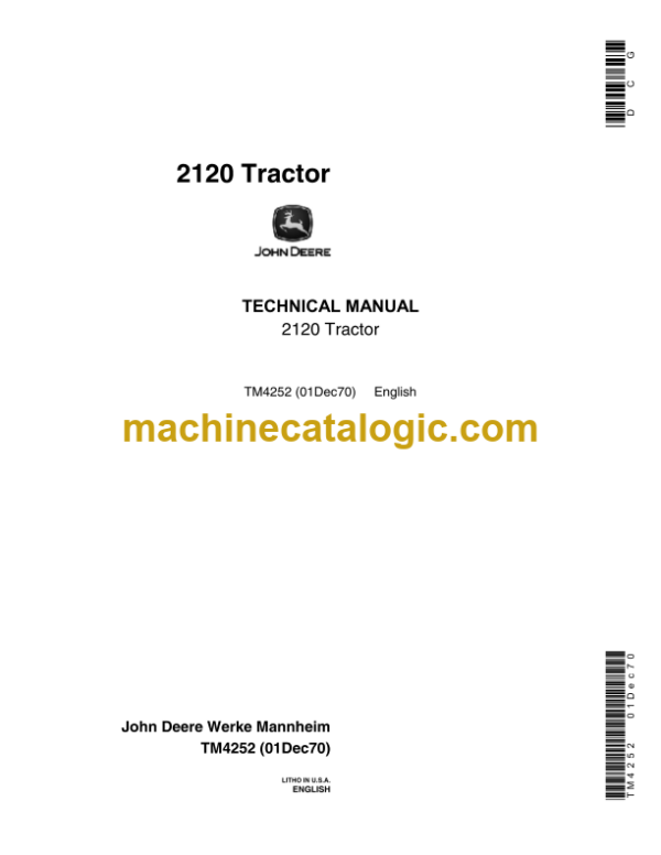 John Deere 1530 Tractor Technical Manual (TM4280)