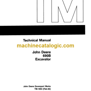 John Deere 690B Excavator Technical Manual (TM1093)