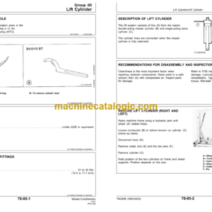 John Deere 1350, 1360, 1460 and 1470 Mower-Conditioners Technical Manual (TM3268)