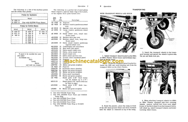 John Deere 694A, 695A and 894A Corn Planters Operator's Manual (OMB25391)