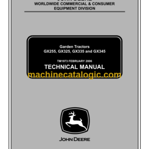 John Deere GX255, GX325, GX335 and GX345 Garden Tractors Technical Manual (TM1973)