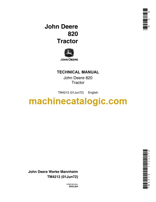 John Deere 2120 Tractor Technical Manual (TM4252)