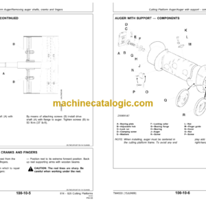 John Deere 814, 816, 818, 820, 822 and 825 Cutting Platforms Technical Manual (TM4533)