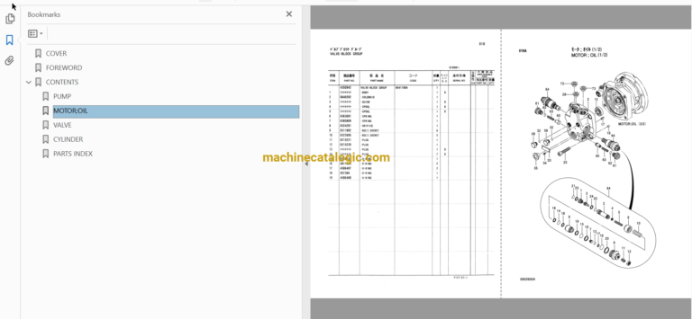 Hitachi EX75URLC-3 Excavator Parts Catalog & Equipment Components Parts Catalog