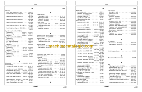 John Deere 814, 816, 818, 820, 822 and 825 Cutting Platforms Technical Manual (TM4533)